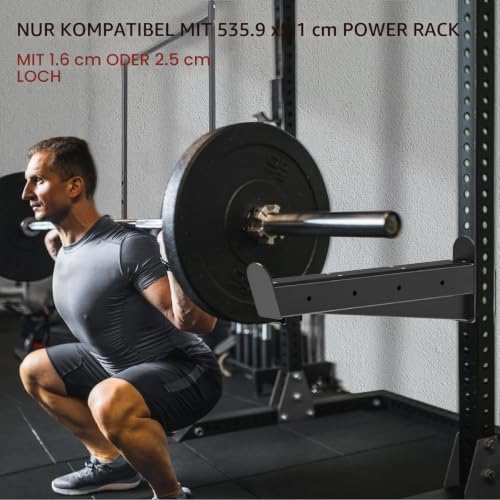 Kipika Sicherheits-Spotter-Arme für 5,1 x 5,1 cm und 7,6 x 7,6 cm Power-Racks mit 1,6 cm und 2,5 cm Löchern, robuste Langhantel-Sicherheitsverschlüsse mit Gummi-Pad,2 Stück