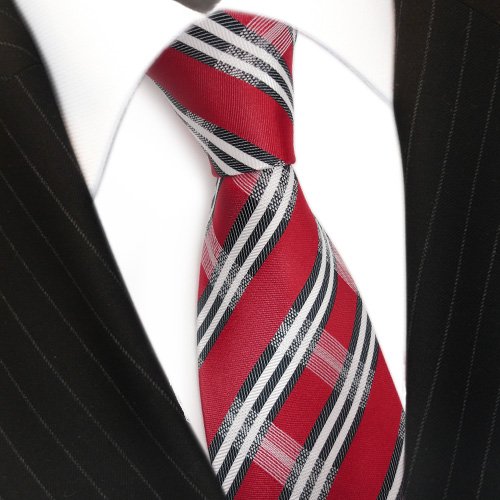 Cravate en soie TigerTie rouge à rayures, accessoire mariage et bureau