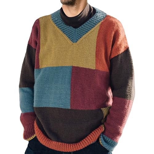 Pull décontracté col en V homme coloré pour en finir avec la monotonie