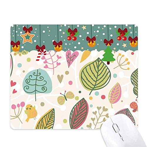 Alfombrilla de ratón navideña con estampado de plantas y flores de colores