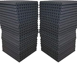 FOAMENGINEERING 48-Pack Acoustic Panels Studio Soundproofing Foam Wedge tiles 1"x12"x12" 100% Made in