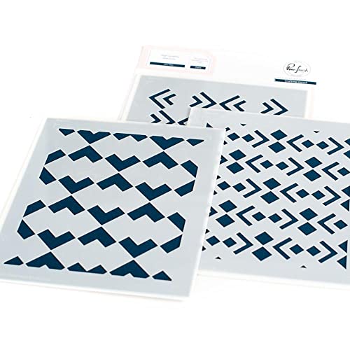 PINKFRESH STUDIO PINKFRESH Stencil A2, Geo Tiles Layering