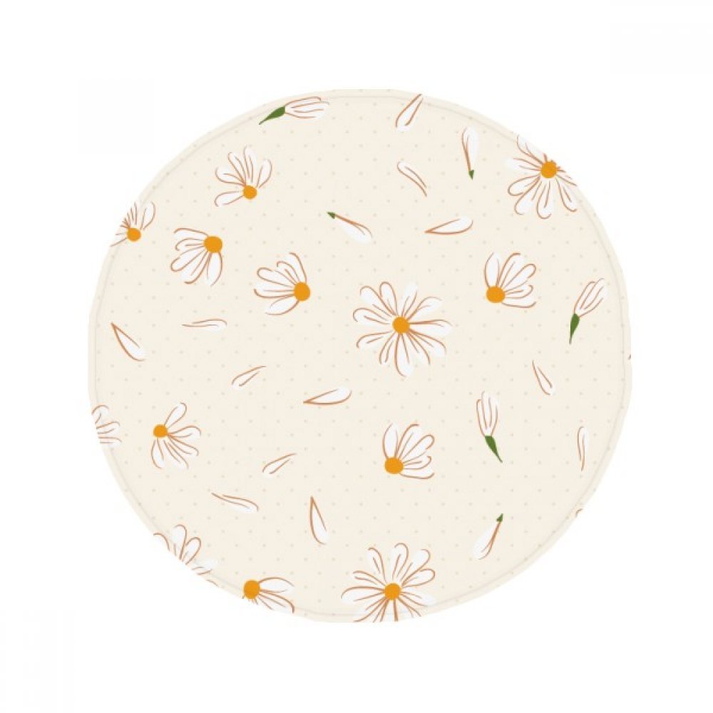 Tapis rond fleur de poirier pour habiller le sol de votre salle de bain