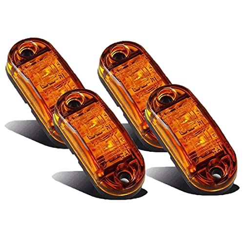 VIGORFLYRUN PARTS LTD 4X LED luz de Marcador Lateral Indicador de Posición Lámparas para Camión Remolque Caravana RV Bus Luz de Gálibo - Amarillo Cover