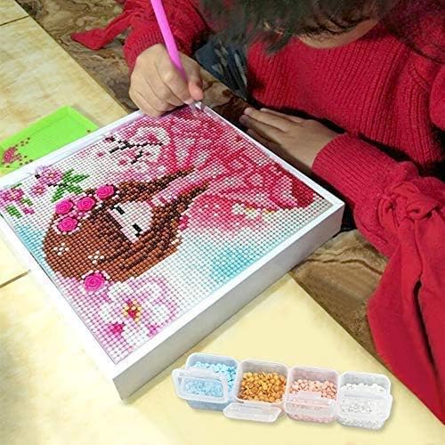 6Pack 28 Grids Diamond Painting Boxes Organizer Plastic 5D Diamond Embroidery Storage Box for Sewing, DIY Art Craft, Nail Diamonds, Diamond Painting Accessories