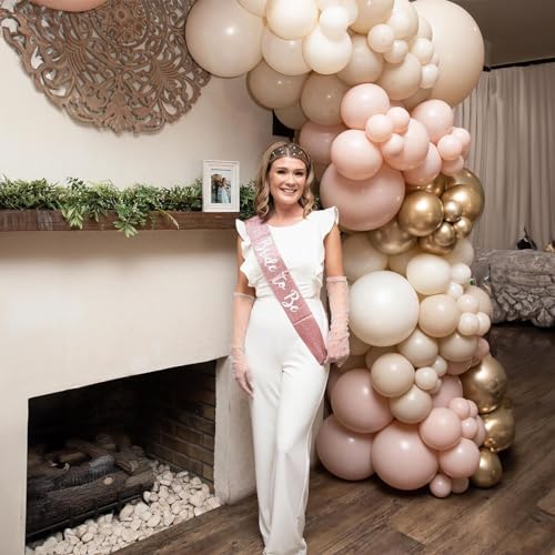 Image of Jobkoo White Sand Balloons 5 Inch, 60 Pcs Small Beige Latex Cream 5'' Mini Matte Retro Off-White Neutral Helium for Birthday Wedding Baby Shower Party Decorations