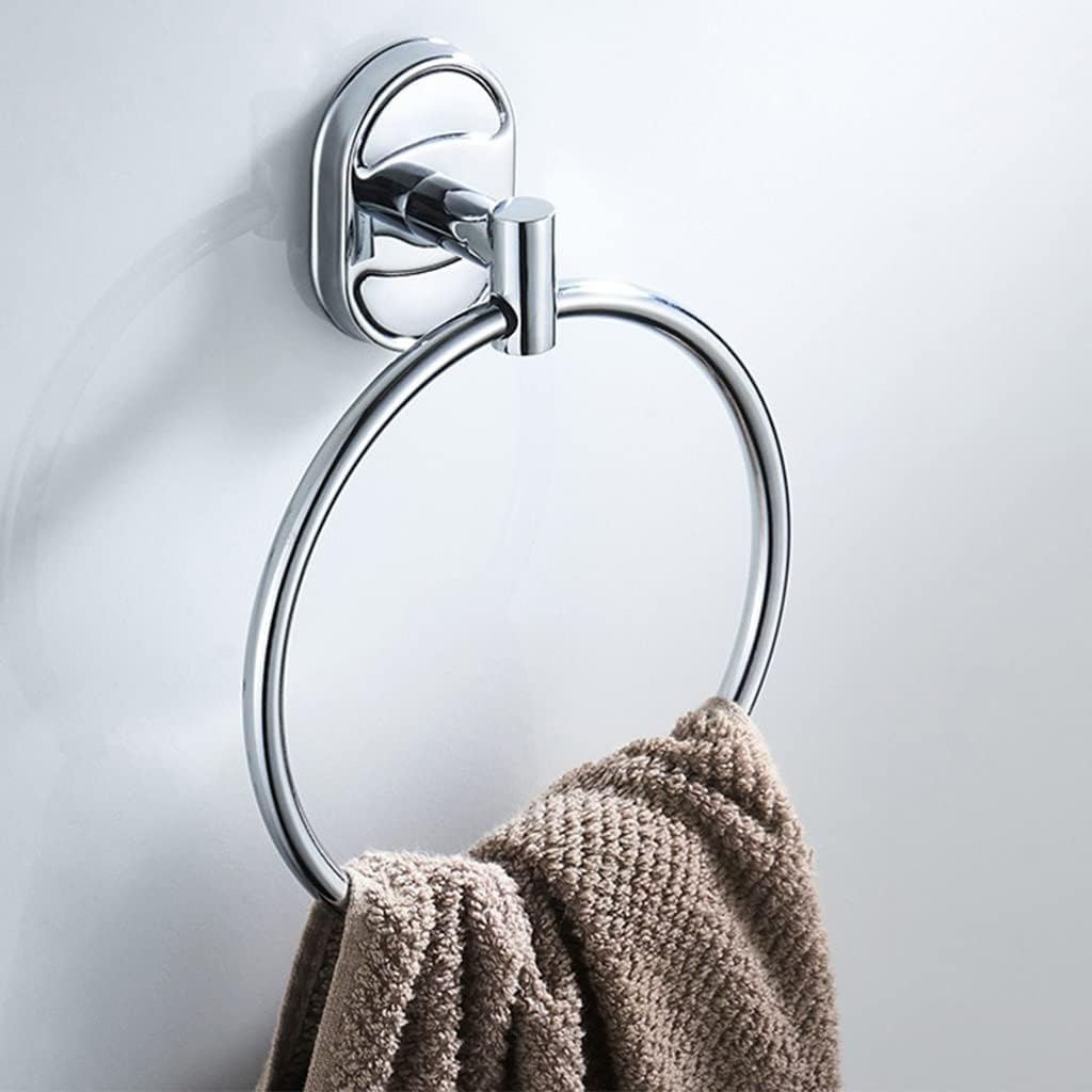 LSLYTQ Wall Mounted Bath Towel Ring, Hand Rack Roll Rail Towel Holder Rings, Chrome Bathroom Accessories, Bathroom Hardware