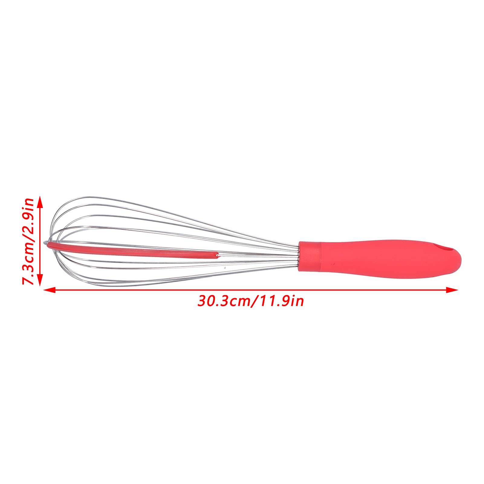 Sunicon Balloon Whisk, with Built in Silicone Scraper, Balloon Egg Beater Heat Resistant Non Scratch Stainless Steel Whisk Manual Baking Mixing Tool for Cooking, Stirring, Beating and Blending