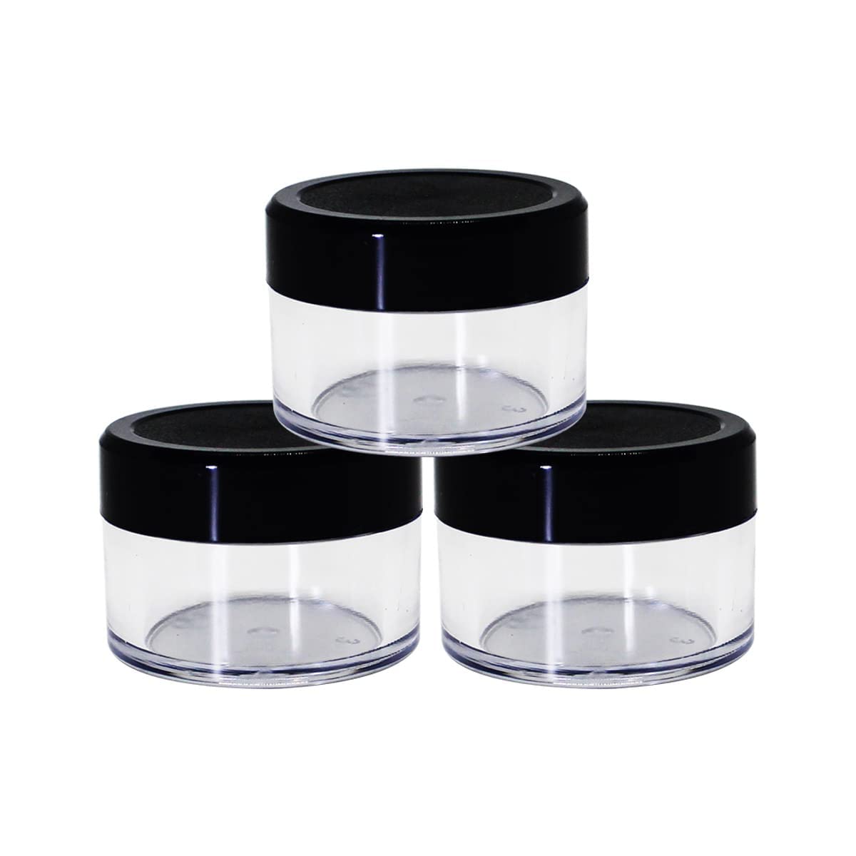 b.h.industry 15 Ml Acrylic Cosmetic Jars, Transparent/Clear, Set of 20, with Black Lid and Inner Lids-picture-22