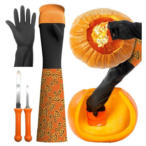 Halloween Moments Pumpkin Scraper Glove – As Seen On Shark Tank - Mess Free and Fun Pumpkin...