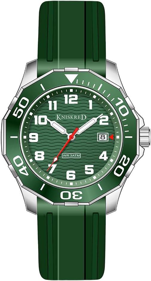Sports Watch for Men with Easy Read Dial and Stainless Steel Band or Silicone Band Water Resistant