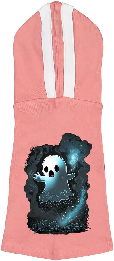 Kawaii Ghost Dog Shirt with Hoodie - Funny Ghost Dog Hoodie - Boo Ghost Dog Clothing - Black White, M