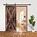 X Series Pre Assembled Walnut Stained Thermally Modified Solid Wood Sliding Barn Door with Hardware Kit (38