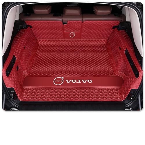 フルカバートランクライナー適用ボルボ XC60/XC40/XC90/V60/S60/S90l/V40/V90 2023 2024 防水トランク保護マットインテリアアクセサリー用車用レザートランクマット,AllInclusive-RedStyle [並行輸入