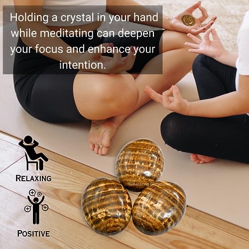Image of Amazing Gemstone Aragonite Crystals and Healing Stones - Large Palm Stone Crystals Piedra - Crystal for Good Luck, Balanced Positive Energy, Meditation - Unique Stocking Stuffers Gifts for Women, Men