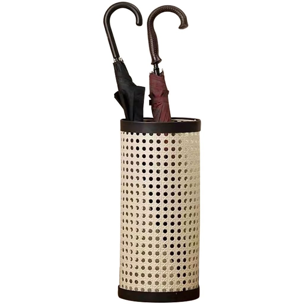 Flyiodfcxv Beige Umbrella Stand, Indoor Japanese Minimalist Umbrella Stand, Wrought Iron