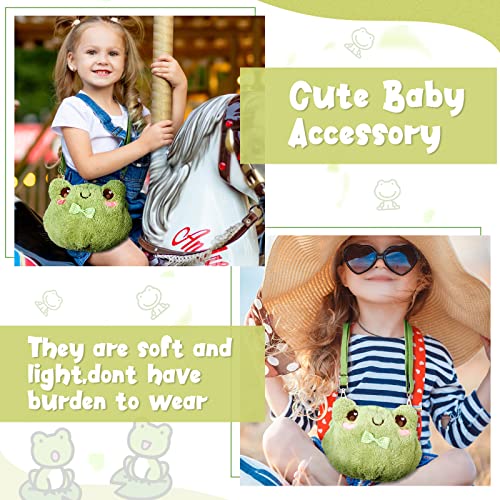 Mixweer Crossbody Bag Cute Plush Purse Backpack Kawaii Wallet Cartoon Animal Lolita Bag With Chain Strap For Girls (Frog) #TOP3