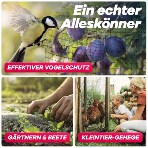 GEROBUG Teichnetz feinmaschig 6x4m - witterungs- & UV beständiges Teichnetz gegen Reiher - Vogelschutznetz, Laubnetz Teich, Hühner Netz feinmaschig, Vogelnetz, Laubschutznetz