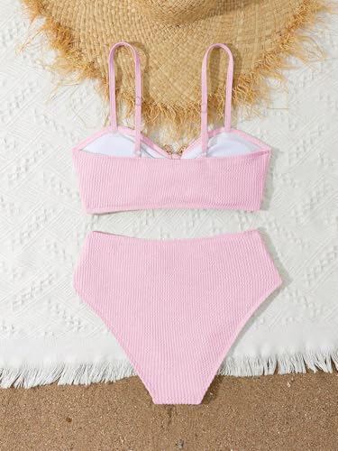Image of RoseSeek Girl's 2 Piece Padded Bathing Suit Wireless Starfish Swimsuit Spaghetti Strap Vacation Beachwear Set