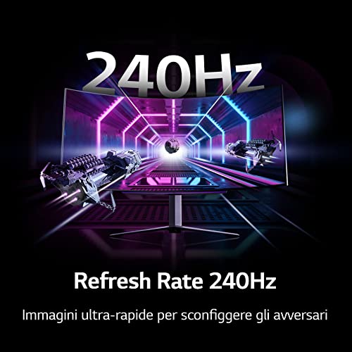 45GR95QE UltraGear Gaming Monitor 45" QHD UltraWide Curvo OLED HDR, 3440x1440, 0.03ms, G-Sync Compatible, AMD FreeSync Premium 240Hz, HDMI 2.1 VRR (HDCP 2.3), Display Port 1.4, Nero - Monitor - Immagine 6