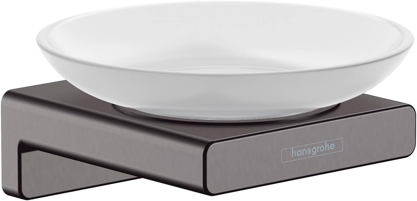 hansgrohe AddStoris Soap Dish in Brushed Black Chrome 2-inch Accessories in Brushed Black Chrome, 41746340