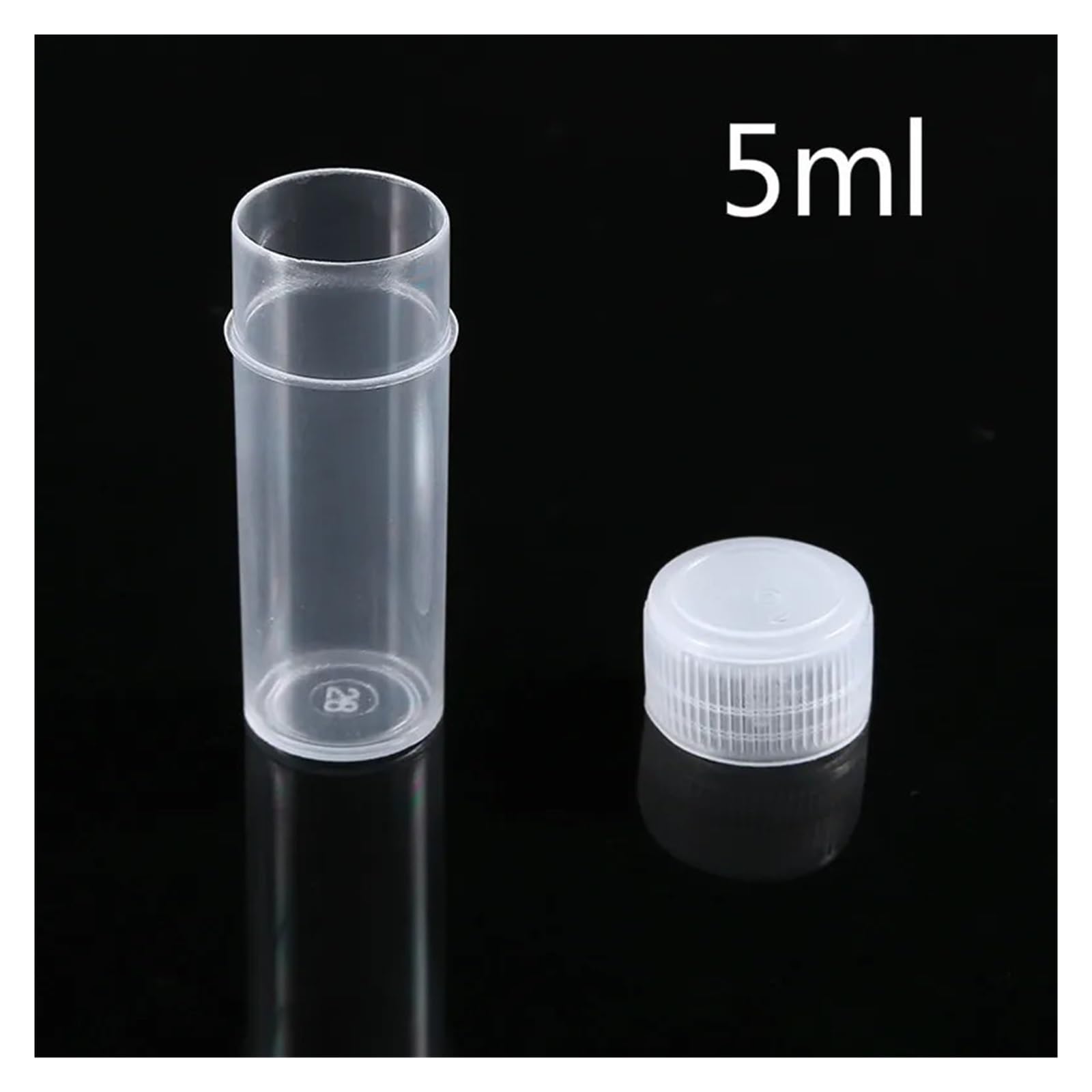 MENGKE 50-200 PCS 5ML Mini Flat-Bottomed Plastic Clear Test Tubes With Screw Caps Cosmetic Travel Lotion Storage Containers(200 pcs)