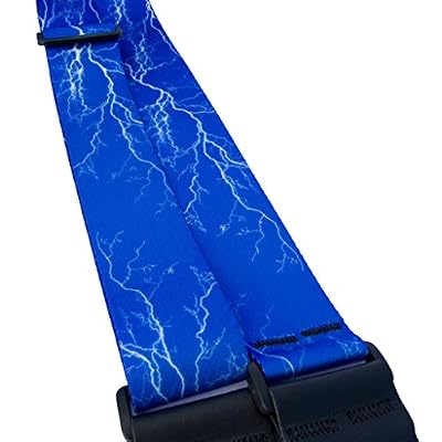 Blue Lightning Bolt Nylon Electric Guitar Strap