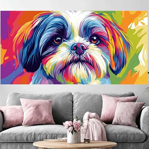 Peinture Diamant Chien 5D Grand Format Contre le Stress Kit Complet 80x160cm