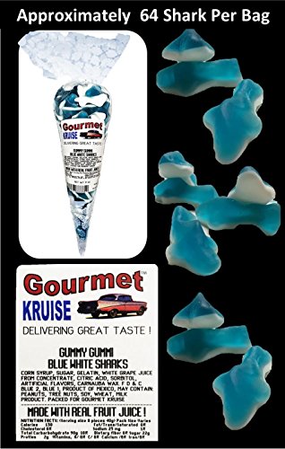 Blue Gummy Sharks (3 Pack) White Belly Gummi miniatura 2