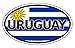LandsAndPeople.com L’Uruguay et Drapeau de l'Uruguay Autocollant Sticker pour Voiture Vinyle Ovale 7.6 cm x 12.7 cm