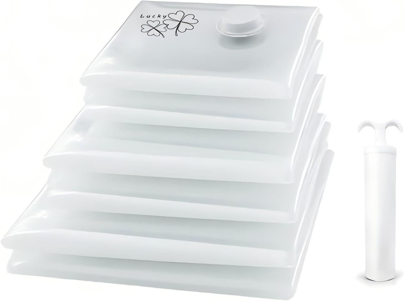 10 pack Vacuum Storage Bag Set with Hand Pump, 80% Saves Space, A Storage Essential for Clothes, Comforters Blankets,Plush Toys.Compression Bags for Bedding,Moving,Travel (10)