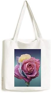 Bolsa de lona de lona com rosas rosas escuras, bolsa de compras casual