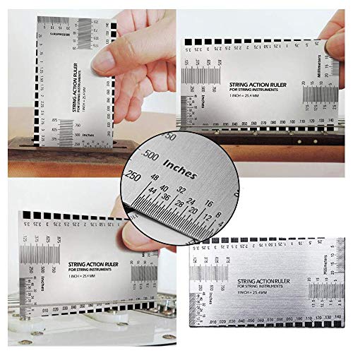 Flushbay 37 Pcs Guitar Setup Tool Kit Guitar Repair Care Cleaning Set Maintenance Kit For Guitar Ukulele Bass Mandolin Banjo With String Action Ruler Understring Radius Gauge Fingerboard Guard Bridge #TOP4