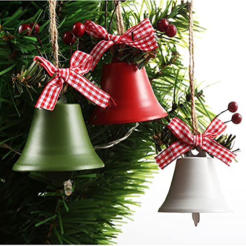 6 Pcs Christmas Bells, Anniversary Holiday Bells, Christmas Holiday Decoration Tree Hanging Decorative Metal Bells （Flared） #TOP5