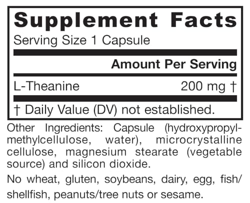Jarrow L-Theanine Supplement 200 mg, Dietary Supplement, 60 Capsules - image 7