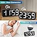 Peakeep Small Digital Alarm Clock Plug in for Bedrooms Bedside, Tiny Electric Clock Large Big Numbers Display Battery Backup for Desk Table, 6 Dimmers, 5 Adjustable Alarm Volume (White)