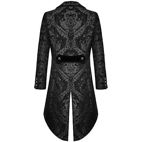 Heren Vintage Tailcoat Jas Gothic Victoriaanse Geklede Jas Piraat Jas Steampunk Gothic Middeleeuwse Jas - Image 3