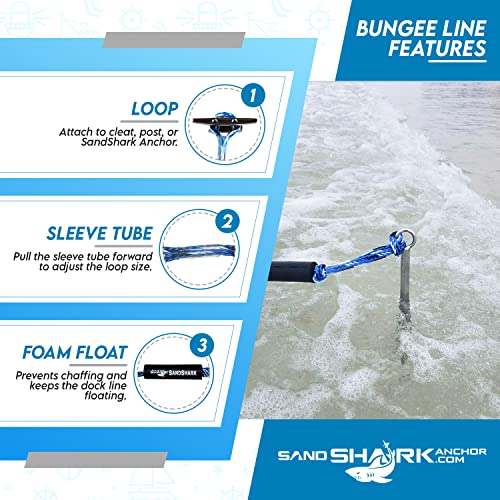 Premium Boat Bungee Dock Lines. Bungee Dock Line Stretches 6-9 Ft. Absorbs Shock To Cleats, Docks, Pylons, And Anchors. Boat Ties To Dock. Reduces Pull On Your Boat Lines. Boat Rope That Stretches. #TOP3