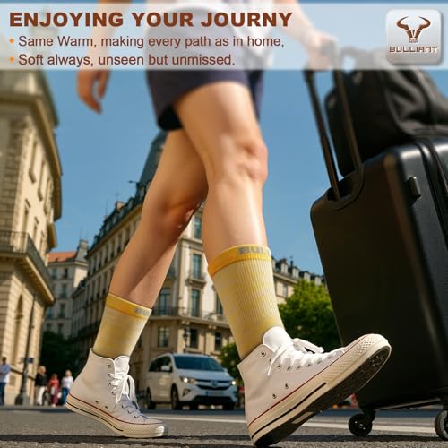 Image of BULLIANT Men 6-Pack Athletic Compression Crew Socks for Running Gym Sports