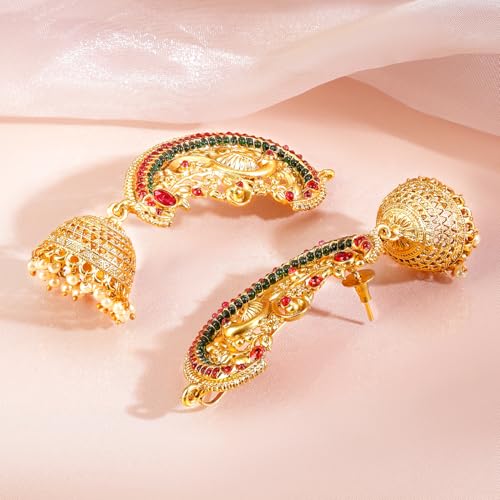 Image of Rubans Ear Cuff Jhumka Earrings Indian Ethnic Jewellery Gift for Women & Girls