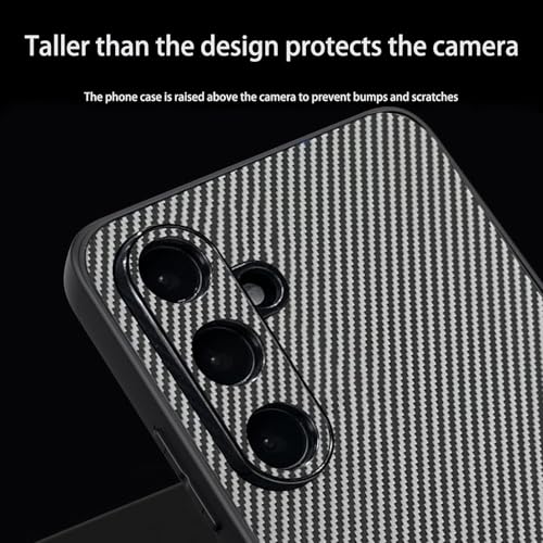 Image of DIZORO Carbon Fiber Case for Samsung Galaxy S24 fe 5g Fusion 5g Smooth Touch Rubber Phone Cases Non-Slip camera protection Fingerprint resistant Full Body Protective Shockproof Back Cover - Light Grey