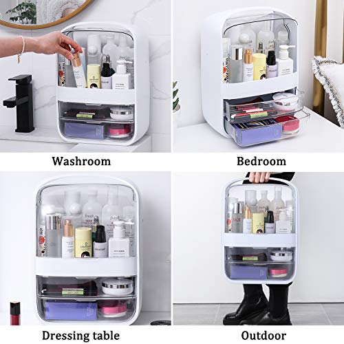 Portable Multifunctional Fully Open Makeup Organizer, Drawer Makeup Storage Box Desktop Sundry Storage Case,Waterproof