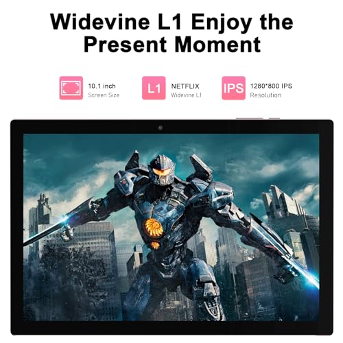 Image of Android 15 Tablet, 10-inch 2-in-1 Tablets with Keyboard, 18GB RAM 128GB ROM 2TB Expand, Quad-Core 2.0 Ghz CPU, 5G WiFi 6, BT5.0, HD Touch Screen 1280x800, 6000mAh, Wid, Wid, Wid, Evine L1