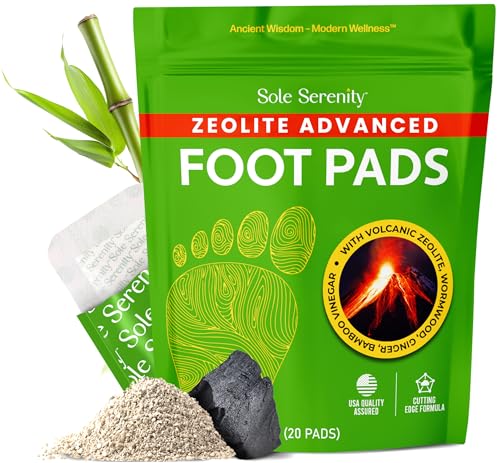 Image of Sole Serenity Foot Pads - Zeolite Mineral, Ginger Root, Wormwood, Bamboo Vinegar, Foot Spa for Achy Feet - 20 Pads