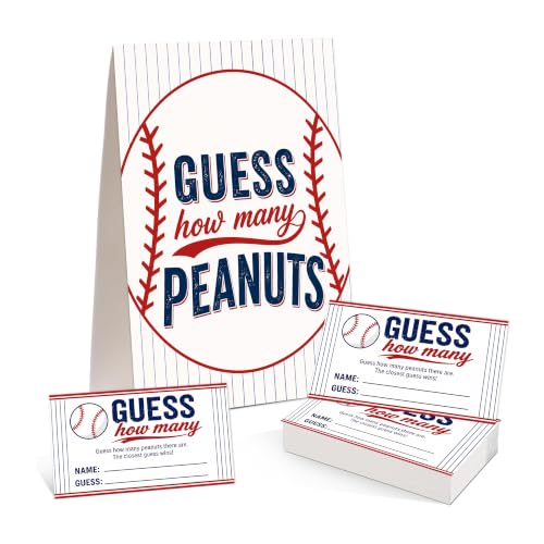 Baseball Guess How Many Baby Shower Game Sign, Baseball Baby Shower Decor