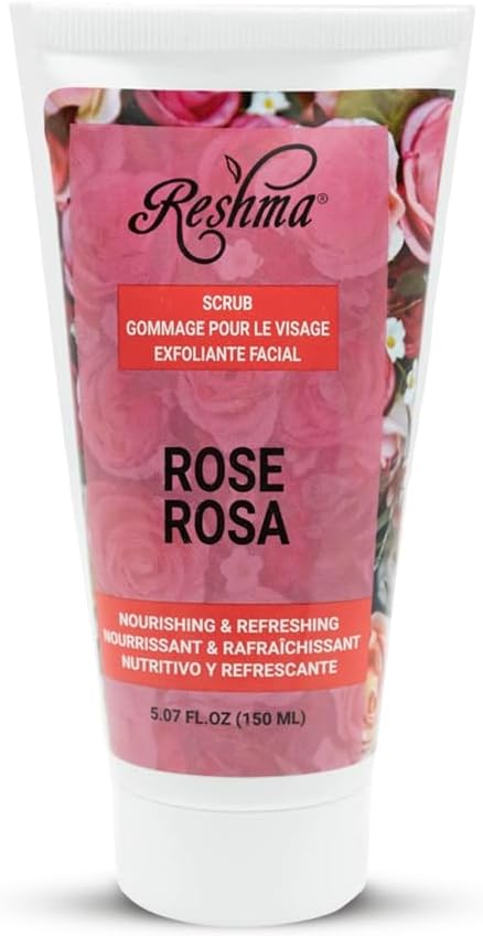 Reshma Beauty Rose Scrub, Dual Action Cleanser Face & Body Scrub, Gentle for All Skin Types and Dull Skin, Smoothing and Softening, Balances and Nourishes Skin, Cruelty-Free, 5.07 oz, Pack of 1