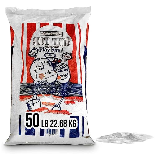 US Silica 50 Pound Bag Snow White Play Sand for Sandboxes and Sand Tables at Parks, Homes, and Daycare Centers, White (3 Pack)