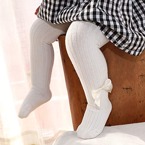 Girls Cable Knit Tights Footed Stretchy Cotton Stocking with Bow Kids Dance Uniform Stretchy Pantyhose Fleece Leggings2