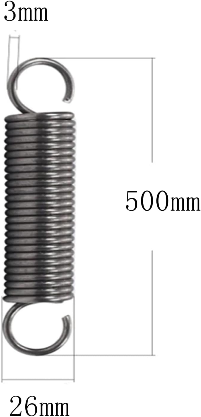 Extension spring, 2 Pcs Extended Tension Spring 3 x 26 110 mm, Wire Diameter, OD, Free Length, Steel Dual Hook(3 x 26 x 260 mm)