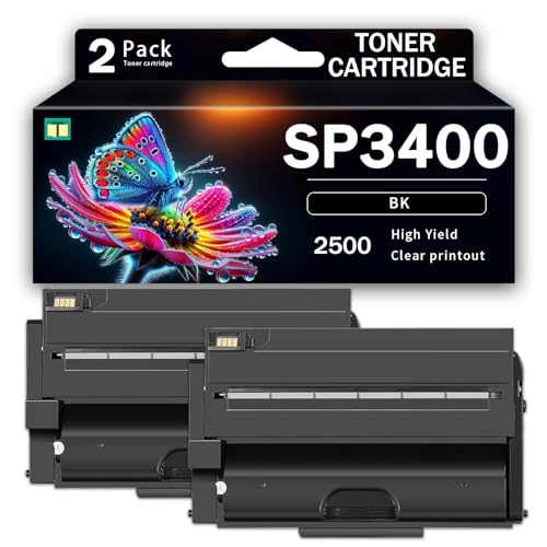 Image of CMADJT Compatible for Ricoh SP3400 Black Toner Cartridge Replacement to Use with Ricoh - Aficio SP3400N SP3400SF SP3410SF SP3500N SP3510DN SP3510SF Laser Printer, 2500 Pages, With Chip,Black-2Pack